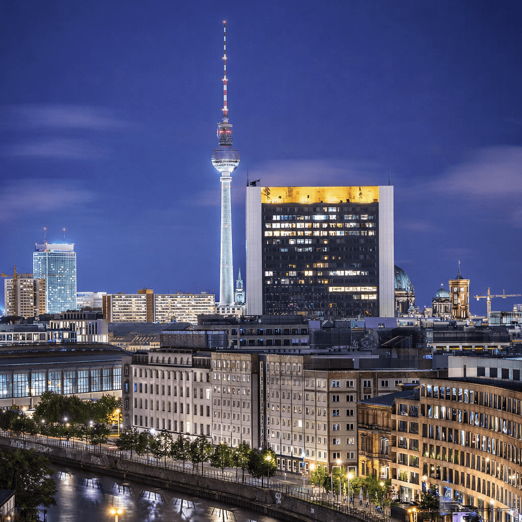 Berlin Skyline at Sunset